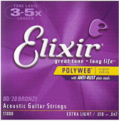 Струны для акустической гитары металлические Elixir 11000 POLYWEB 10-47