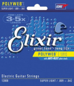 Струны для электрогитары ELIXIR 12000 9-42 POLYWEB