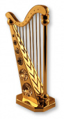 Сувенир "АРФА" U-3458 с кристаллами Swarovski (золото)