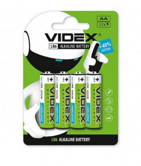 Батарейки пальчиковые VIDEX LR6 4/BL 4шт.